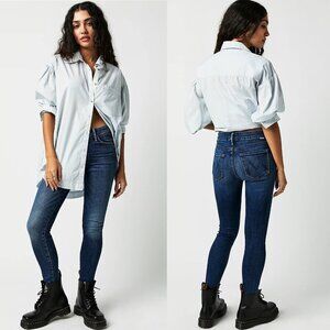 MOTHER The Looker Ankle Fray Double Trouble Jeans Size 25